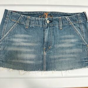 Y2K Vintage 7 For All Mankind Micro Mini Skirt 26 Small